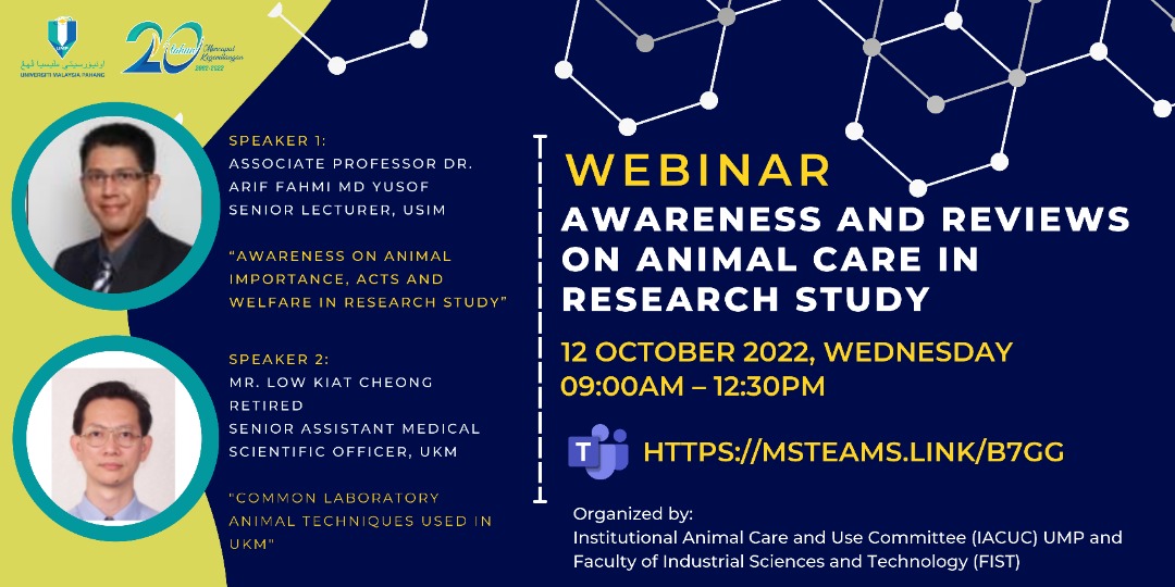WEBINAR: AWARENESS AND REVIEWS ON ANIMAL CARE IN RESEARCH STUDY
